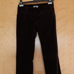 THEORY Bergdorf Goodman chocolate brown velvet pants classic size 4